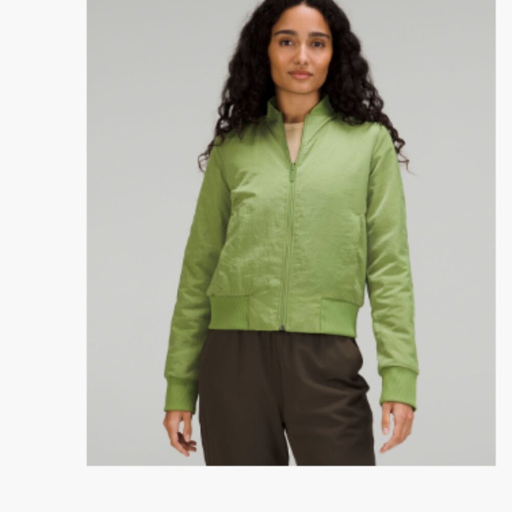 NWT Lululemon Non Stop Bomber jacket Reversible Size 8 GREEN FOLIAGE PERFECT NWT